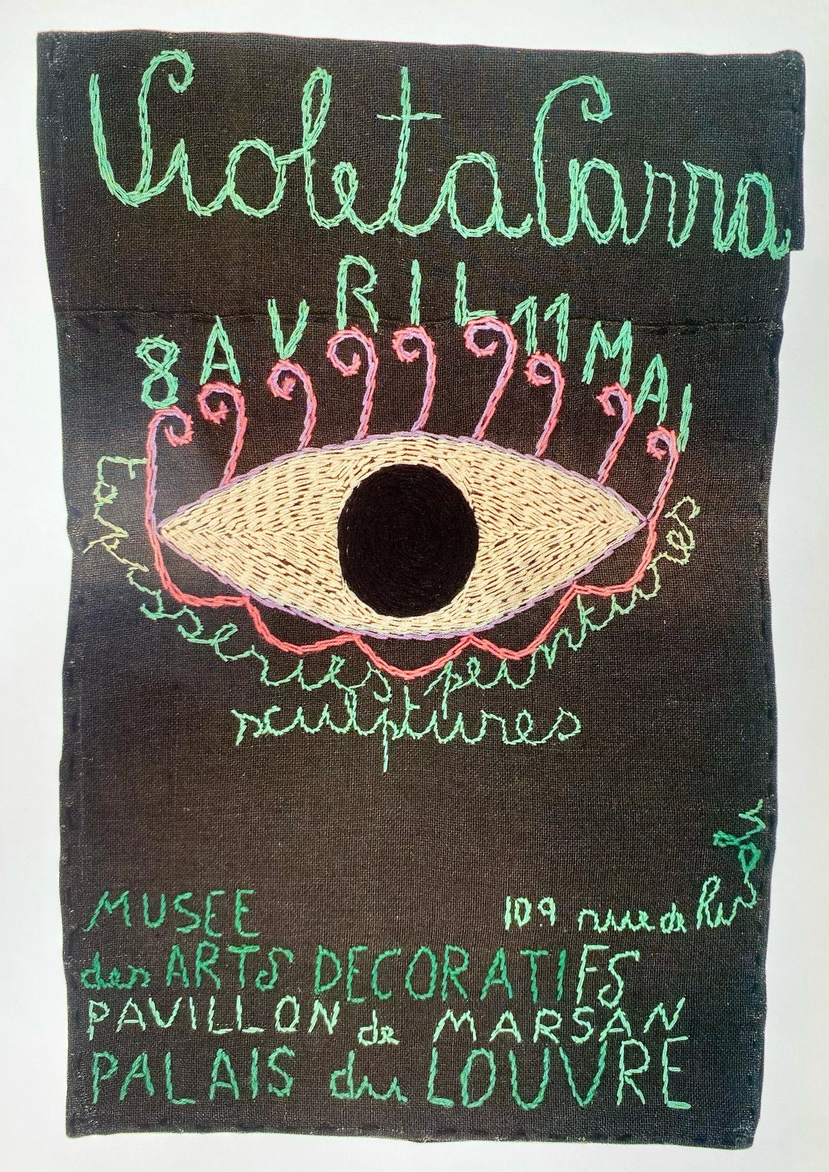 Afiche de la exposición de Violeta Parra en el Louvre